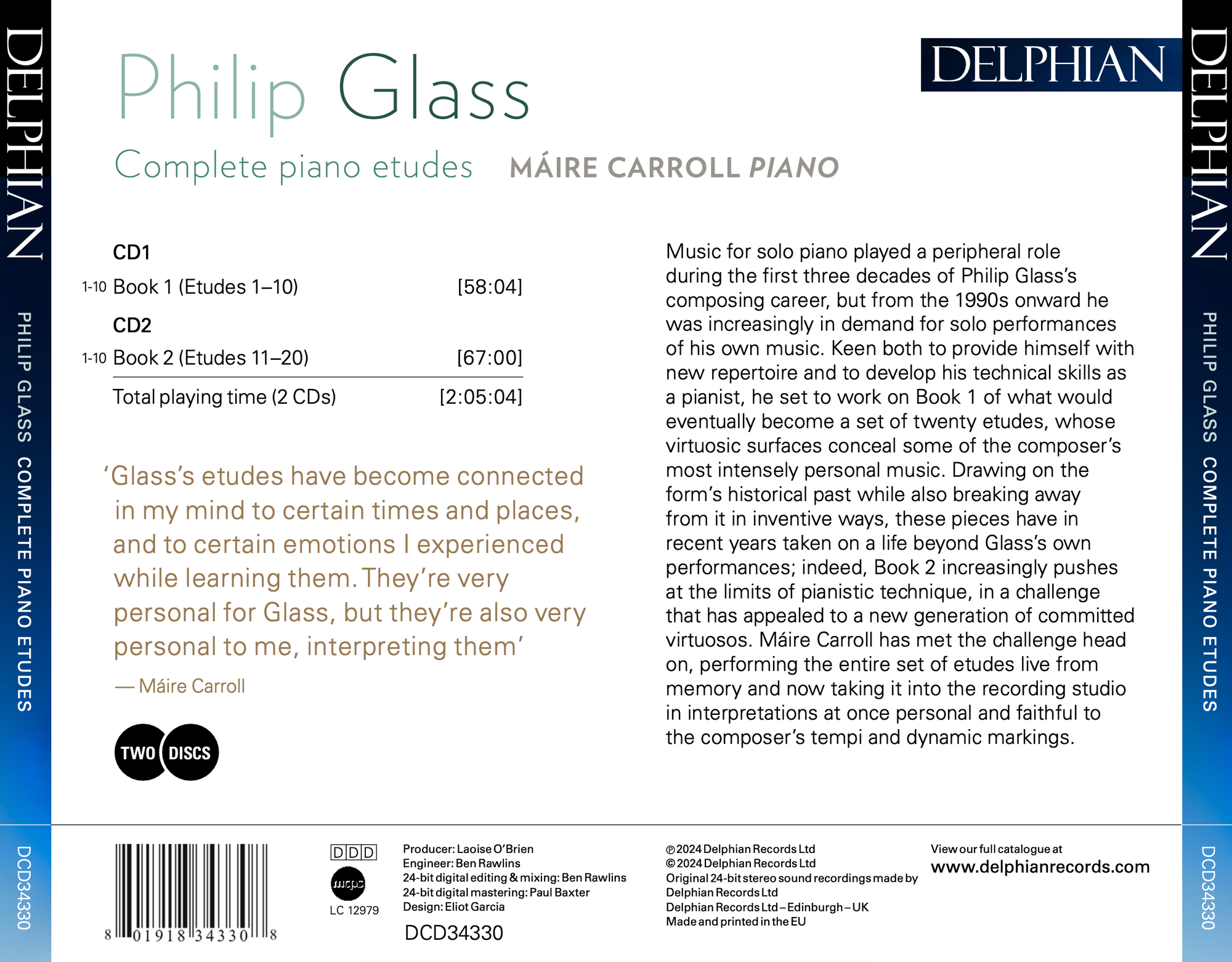 Philip Glass: Complete Piano Etudes (2CDs)