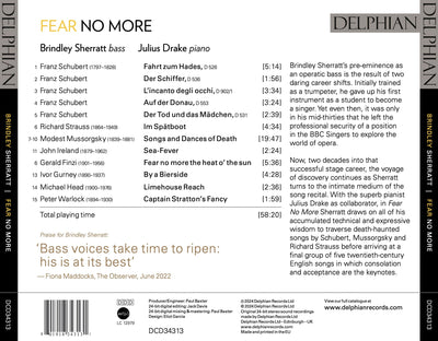 Brindley Sherratt: Fear No More CD Delphian Records