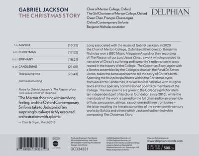 Gabriel Jackson: The Christmas Story CD Delphian Records