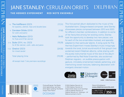 Jane Stanley: Cerulean Orbits CD Delphian Records