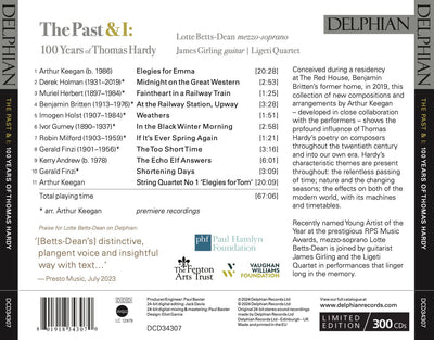 The Past & I: 100 Years of Thomas Hardy CD Delphian Records