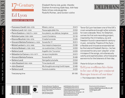 17th Century Playlist CD Delphian Records