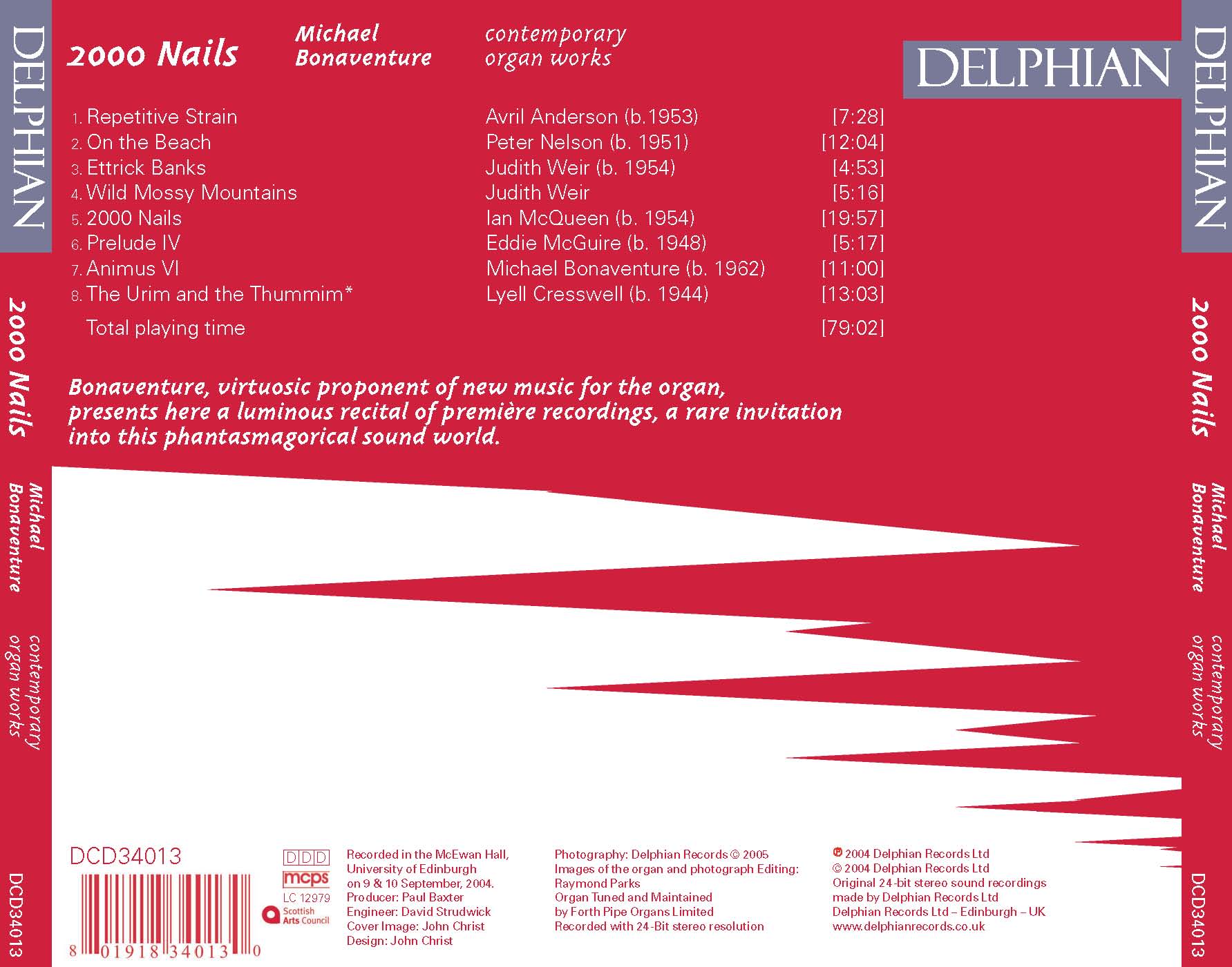 2000 Nails: Contemporary Organ Works CD Delphian Records