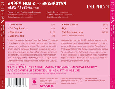 Alex Paxton: Happy Music for Orchestra CD Delphian Records
