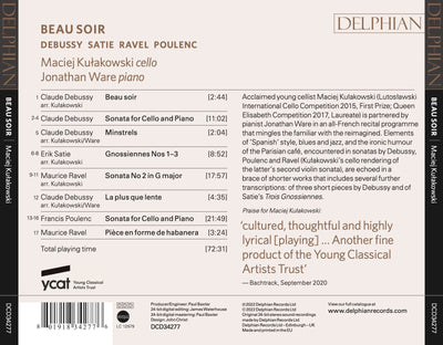 Beau Soir: Debussy | Poulenc | Ravel | Satie Delphian Records
