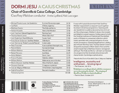 Dormi Jesu: A Caius Christmas CD Delphian Records