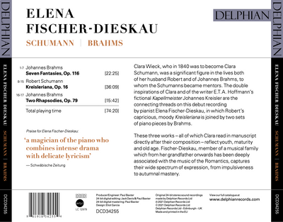 Elena Fischer-Dieskau: Schumann | Brahms CD Delphian Records