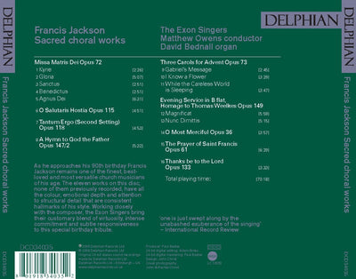 Francis Jackson: Sacred Choral Works CD Delphian Records