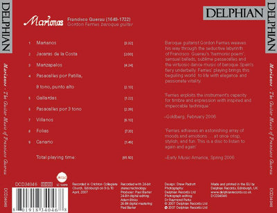 Francisco Guerau: Marionas CD Delphian Records