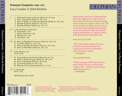 François Couperin: La Paix du Parnasse CD Delphian Records