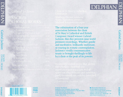 Gabriel Jackson: Sacred Choral Works CD Delphian Records