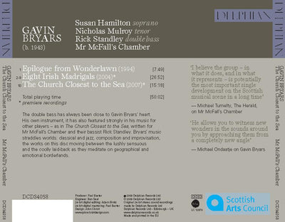 Gavin Bryars: The Church Closest to the Sea; Eight Irish Madrigals CD Delphian Records
