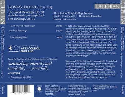 Holst: The Cloud Messenger CD Delphian Records