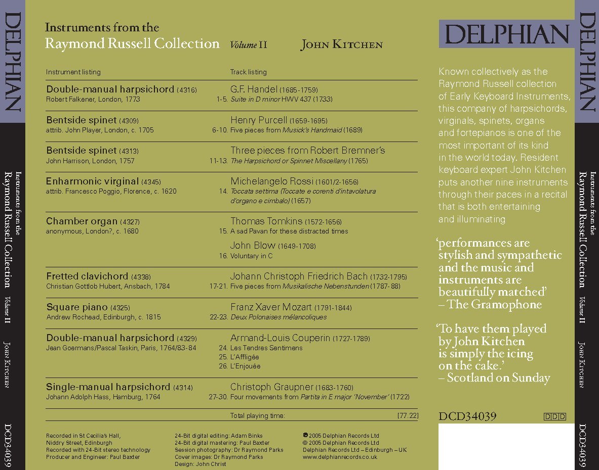 Instruments from the Russell Collection Vol II CD Delphian Records