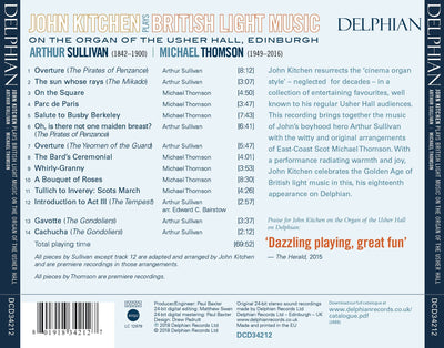 John Kitchen Plays British Light Music on the Usher Hall Organ CD Delphian Records