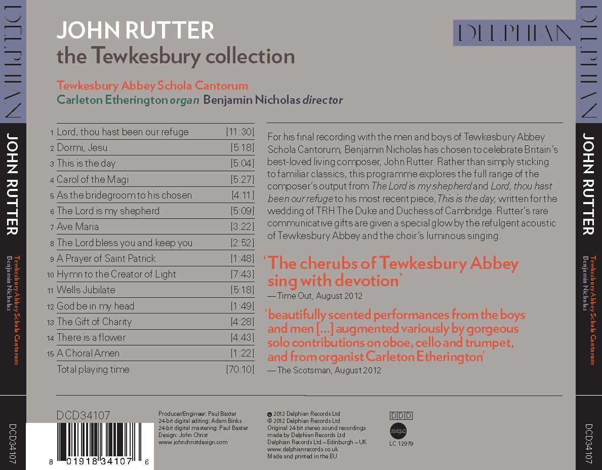 John Rutter: The Tewkesbury Collection CD Delphian Records