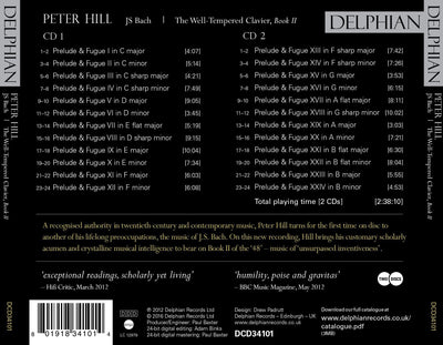 J.S. Bach: The Well-Tempered Clavier, Book II (2 CDs) CD Delphian Records