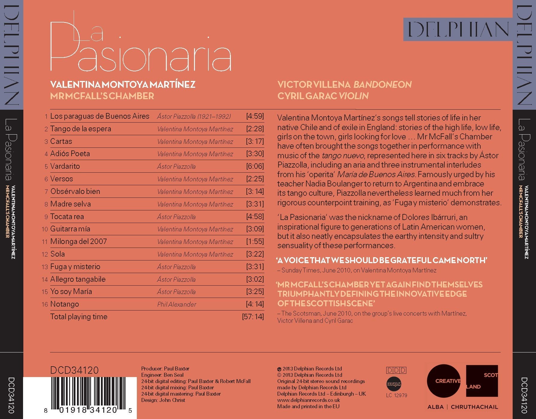 La Pasionaria CD Delphian Records