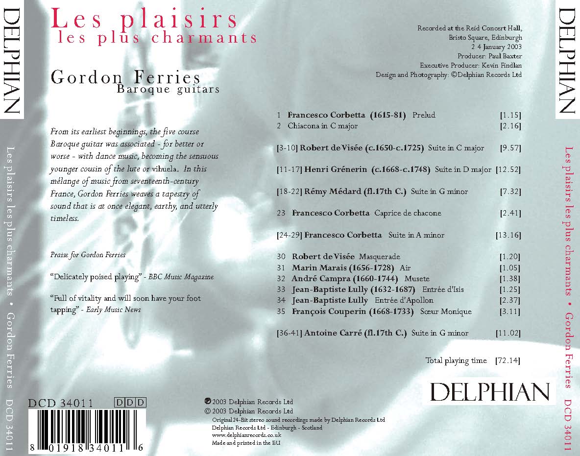 Les plaisirs les plus charmants CD Delphian Records
