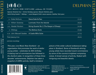 Luminate: Live Music Now Scotland celebrates 30 years CD Delphian Records