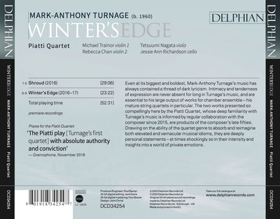Mark-Anthony Turnage: Winter's Edge Delphian Records