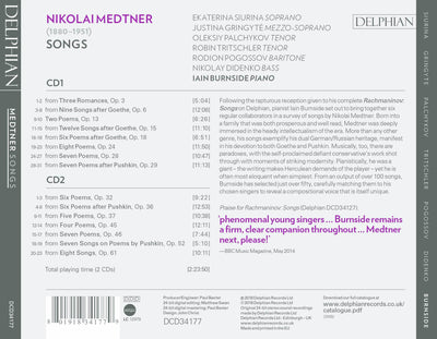 Medtner: Songs (2CDs) CD Delphian Records