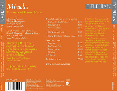 Miracles: The music of Edward Harper CD Delphian Records