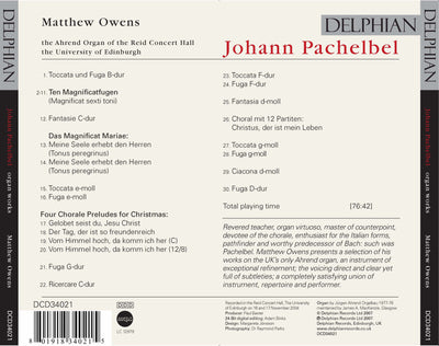 Pachelbel: Organ Works CD Delphian Records