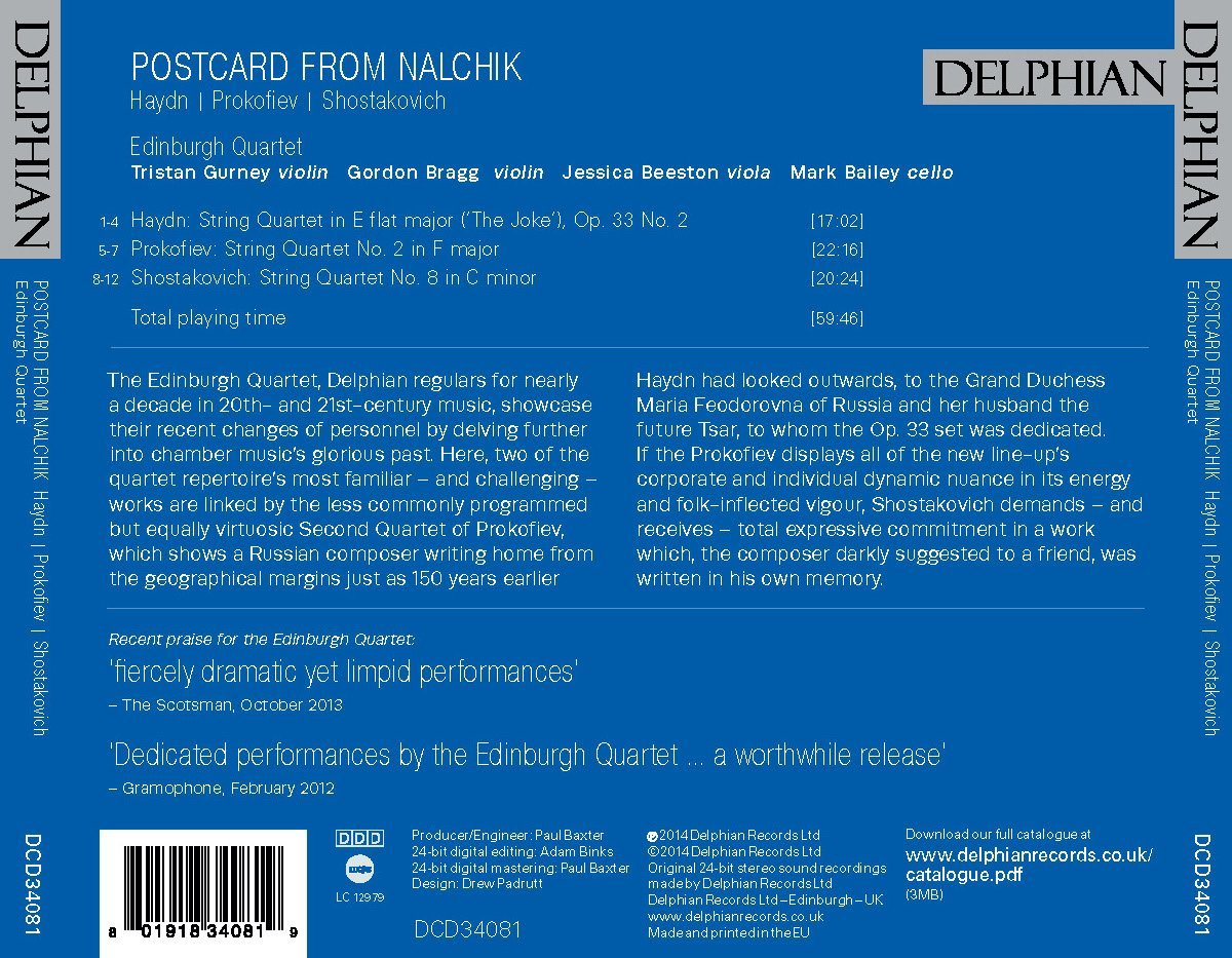 Postcard from Nalchik: Haydn / Prokofiev / Shostakovich CD Delphian Records