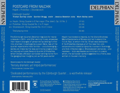 Postcard from Nalchik: Haydn / Prokofiev / Shostakovich CD Delphian Records