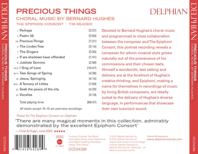 Precious Things: Choral Music by Bernard Hughes CD Delphian Records