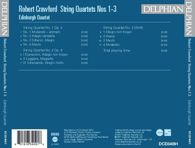 Robert Crawford: String Quartets Nos 1–3 CD Delphian Records