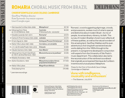 Romaria: choral music from Brazil CD Delphian Records