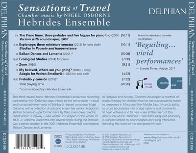 Sensations of Travel: Chamber Music by Nigel Osborne CD Delphian Records