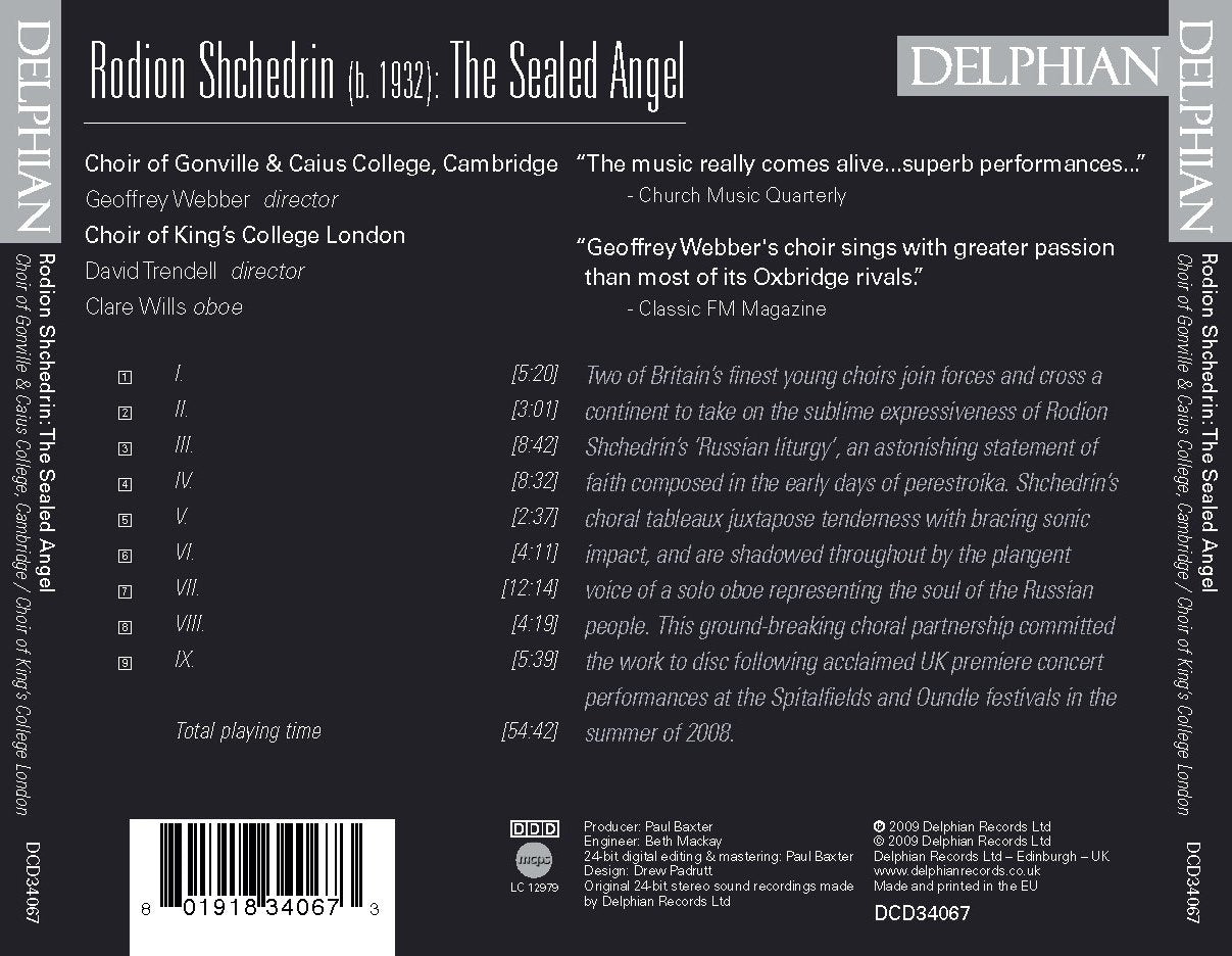 Shchedrin: The Sealed Angel CD Delphian Records