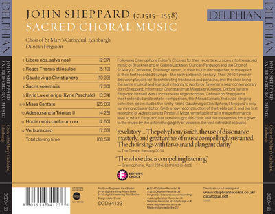 Sheppard: Sacred Choral Music CD Delphian Records