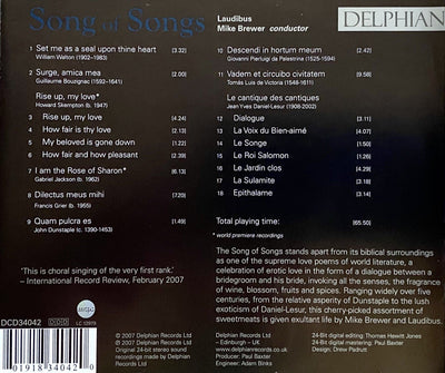 Song of Songs CD Delphian Records