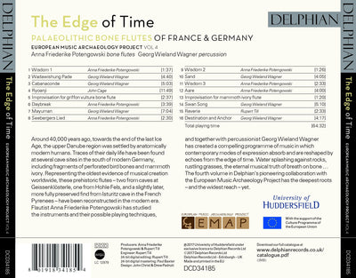 The Edge of Time: Palaeolithic bone flutes from France & Germany (EMAP Vol 4) CD Delphian Records