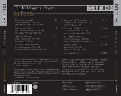 The Kelvingrove Organ: Overture Transcriptions CD Delphian Records