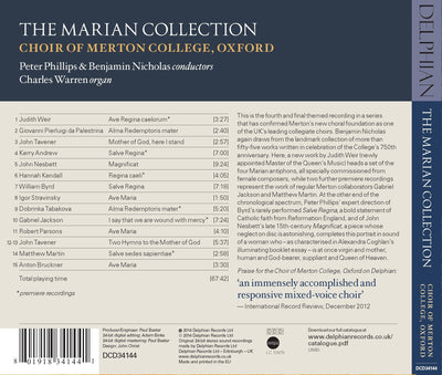 The Marian Collection CD Delphian Records