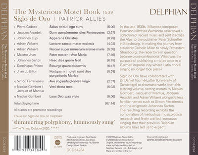 The Mysterious Motet Book of 1539 CD Delphian Records