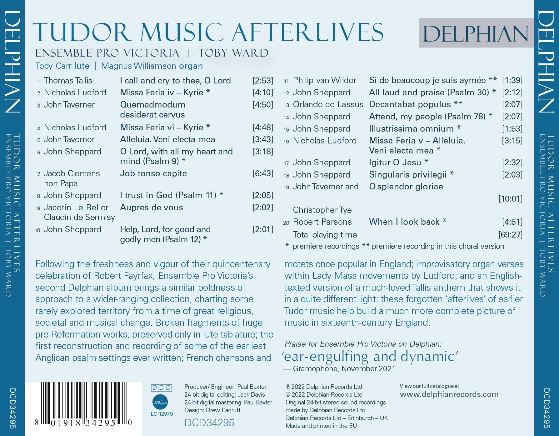 Tudor Music Afterlives CD Delphian Records