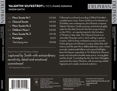 Valentin Silvestrov: Piano Sonatas CD Delphian Records
