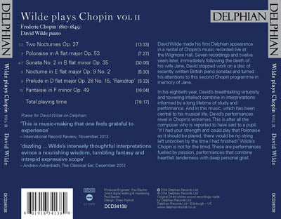 Wilde plays Chopin Vol II CD Delphian Records