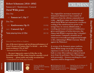 Wilde plays Schumann CD Delphian Records