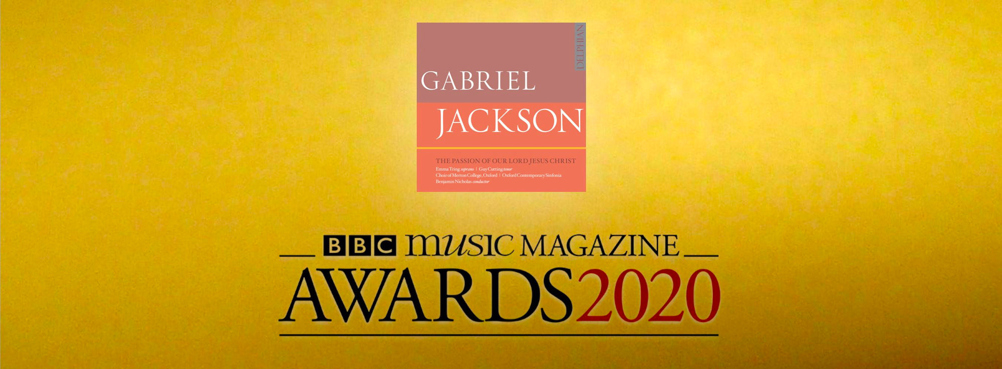 NEWS: Gabriel Jackson's Passion wins BBC Music Magazine Award