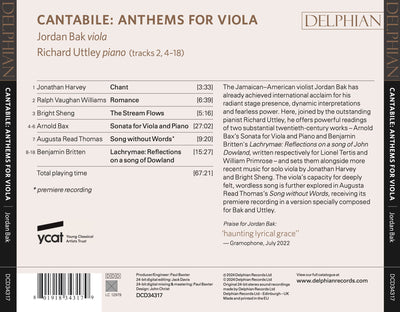 Cantabile: Anthems for Viola Delphian Records