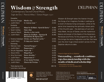 Wisdom & Strength: Contemporary Sacred Choral Music CD Delphian Records
