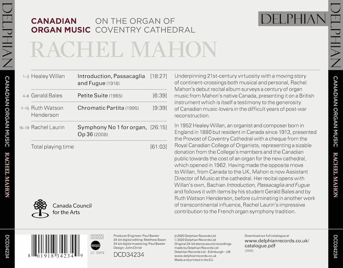 Canadian Organ Music on the Organ of Coventry Cathedral CD Delphian Records