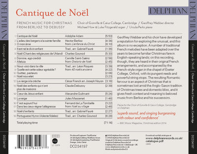 Cantique de Noel: French Music for Christmas CD Delphian Records